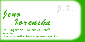 jeno korenika business card